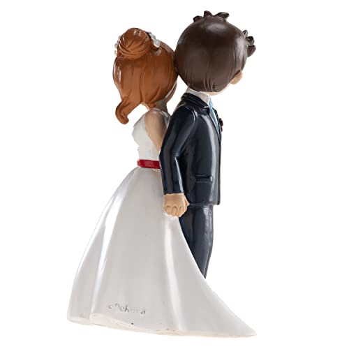 Miniatura 3 de Dekora Figura Novios De Espaldas Para Tarta De Boda 16 Cm Cake Topper Decorativo De Resina, Original Y Reutilizable Para Pastel Nupcial Y Mesa Dulce