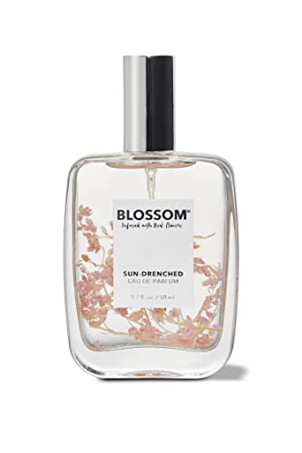 Blossom Unisex Eau De Parfum Spray Perfume for Women, TikTok Perfume Fragrance, Infused with Real Flowers, Made in USA, 1.7oz (Amber, Citrus, Cardamom, Ylang-Ylang), Sun-drenched