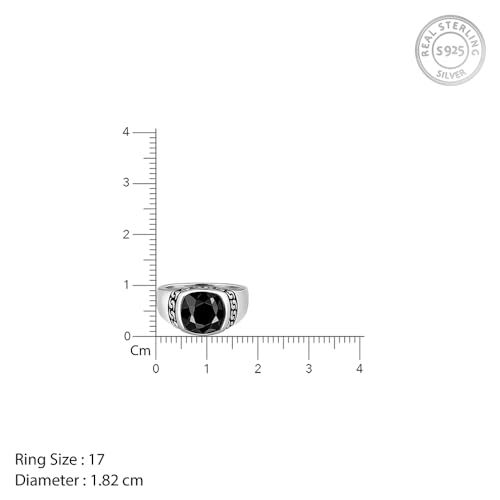 Image of GIVA 925 Silver Black Radiance Ring For Him,Fixed Size | Gifts for Men and Boys | With Certificate of Authenticity and 925 Stamp| 6 Months Warranty