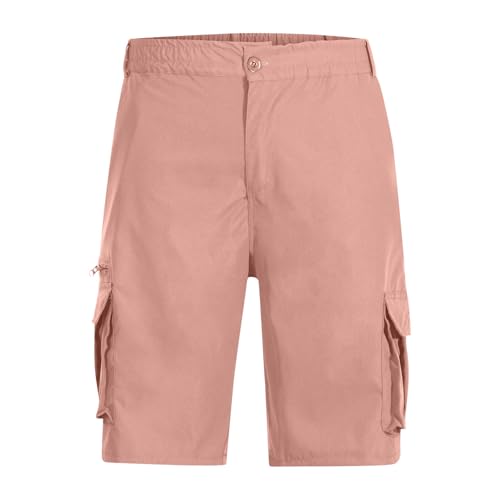Image of Cargo Shorts for Men,Summer Casual Elastic Waist Big Tall Baggy Shorts Lightweight Hiking Short with Multi Pockets