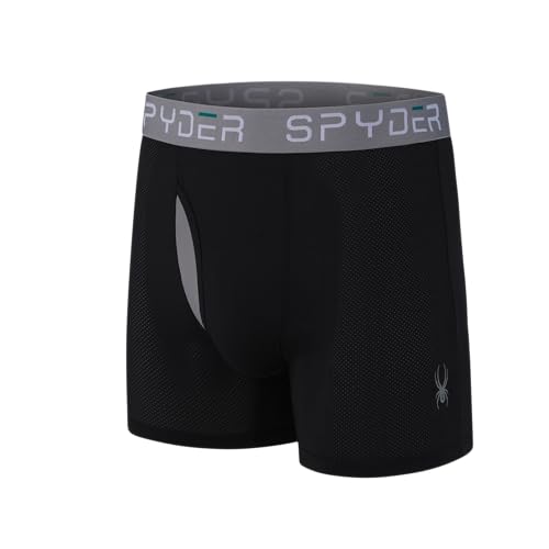 Spyder Mens Boxer Briefs Performance Nylon Mesh Sports Underwear With Fly Front4