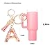 Mini Tumbler Keychain Cute and Initial Letter Keychains For Women Girls Childs for Backpack Fashion Tassel Pendant Keychain
