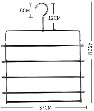 Multifunction Magic Pants Rack Aluminum Alloy Wardrobe Storage Pants Clip Household Pants Hanger Multi Tier Pants (Color : Gold)