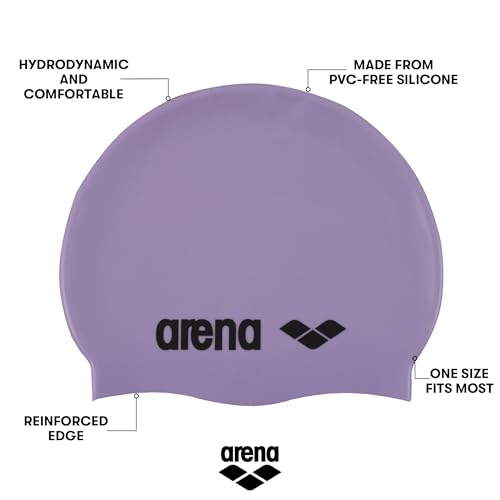 Image of Arena Classic Unisex Soft Silicone Swim Cap for Women and Men, Intensive Training Comfortable Non-Slip Long Hair Swimming Hat