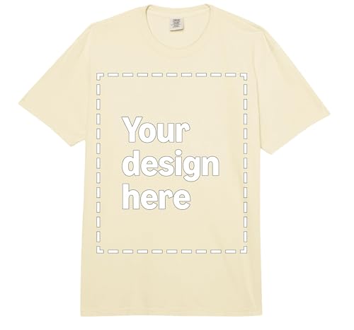 Image of Custom Front t-Shirt - Oversized Heavyweight t-Shirt, Adult Unisex, Beige, XL