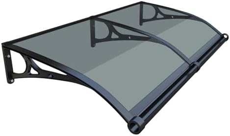 HIAPES Awning for Door Entrance, Awnings for Doors, Window Awnings Exterior Polycarbonate Cover Outdoor Front Door Patio UV/Rain/Snow Protection, Door Awnings Exterior for Porch/Patio/Deck