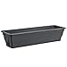 BURI Blumenkasten Balkonkasten mit Wasserspeicher 100/80/55 cm - Blumentopf wetterfest Pflanzkasten mit Einsatz aus UV-beständigem Kunststoff terrakotta, Dunkelbraun (Anthrazit, 80cm)