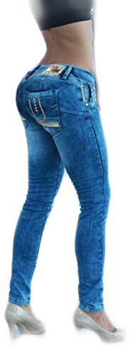 Buy Jeans Colombianos Levanta Pompi 100% Pantalones Colombianos Originales  que Realzan tu Figura para ser Mejor Los Jeans Levanta Cola más Vendidos  (1) Blue at Amazon.in