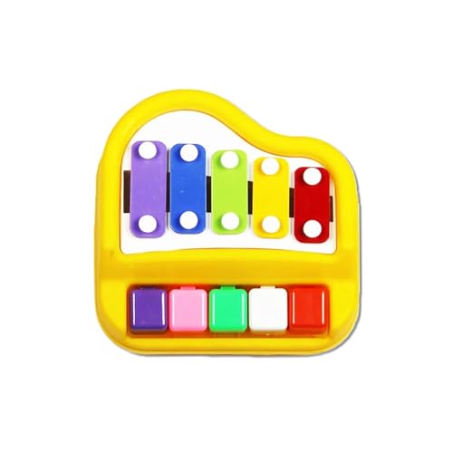 Image of ToyBharat 2-in-1 Musical Xylophone and Piano Keyboard | Interactive Musical Toy with 5 Keys and 2 Mallets | Educational Toddler Instrument for Early Learning | Fun Sounds and Vibrant Colors