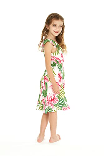 Image of Matchable Family Hawaiian Wrap Dress, Lotus and Orchid, Girl, Size 8