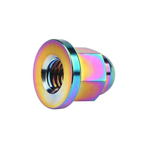 Image of Titanium M6 M8 M10 Dome Head Acorn Nuts for Bicycle Motorcycle Exhaust Pipe Car Pack of 6 (M8, Ranibow)