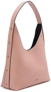 شنطة كتف هوبو للنساء، جلد صناعي بلون زهري داكن، تصميم عصري بسيط