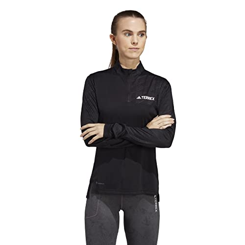 Adidas Women's Plus Size Terrex Multi Half Zip Long-Sleeve T-Shirt, Black, 3X #TOP13