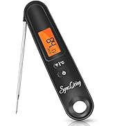 SYNC LIVING Digital Meat Thermometer for Cooking, Waterproof Food Temperature Thermometer for Gri...