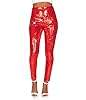 Tipsy Elves Women's Red Sequin High Waisted Leggings Size X-Large #3