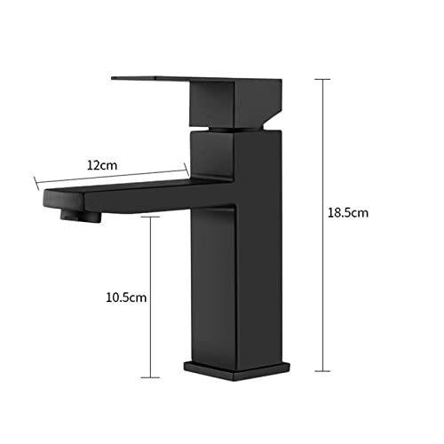 Robinet de lavabo noir mat au design carré épuré pour vasque moderne - 7