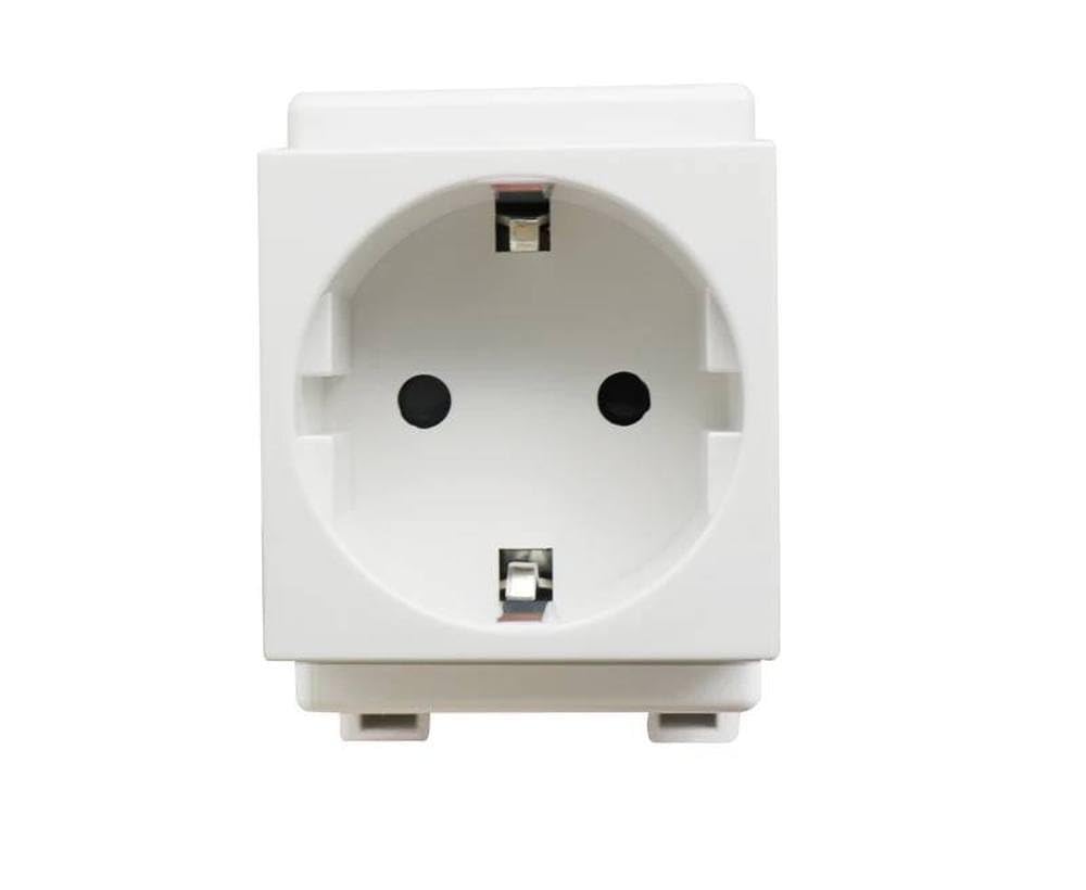 1pc DIY Europe EU Standard Card Din Rail Mount Power Socket 16A 250V European-Scale Digital Irregular White Modular Socket Model