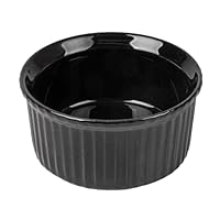 12 Stück - Ramequins 120 ml, Ø 7,8 x 3,7 cm, Schwarz, Porzellan