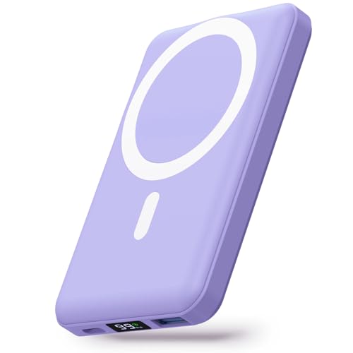 Yiisonger Magsafe Powerbank 10000mAh, Magnetische Wireless Powerbank, Externer Akku mit USB-C Ladekabel und LED-Display, 22.5W PD Schnelles Laden, Kompatibel mit iPhone 15/14/13/12 Pro/Pro Max (Lila) Yiisonger Magsafe Powerbank 10000mAh, Magnetische Wireless Powerbank, Externer Akku mit USB-C Ladekabel und LED-Display, 22.5W PD Schnelles Laden, Kompatibel mit iPhone 15/14/13/12 Pro/Pro Max (Lila)
