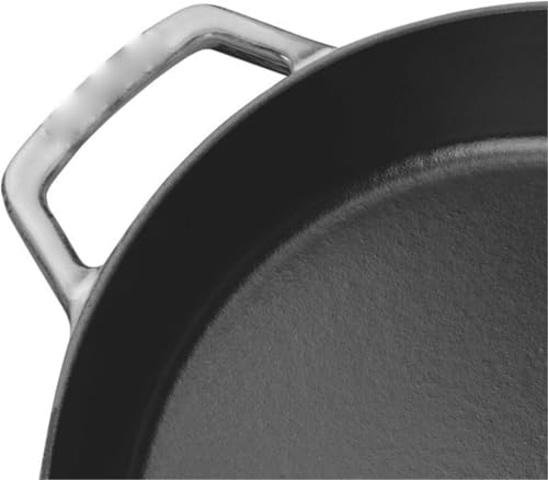 Bratpfanne/Schmorpfanne mit zwei Griffen, 20 cm, Gusseisen, mit mattSchwarzer Emaillierung im Inneren der Pfanne, für alle Herdarten inkl Induktion & Backofen, Graphitgrau