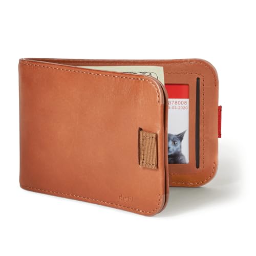 Image of Distil Union Wally Bifold 5.0 RFID Wallet with ID Window - Slim Bifold Wallet for Men with Money Clip, Premium Leather - Minimalist RFID Card Holder - Holds 14 Cards & 30 Bills - Brown