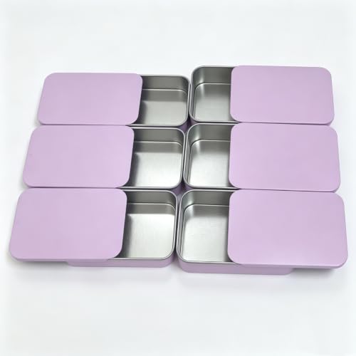 Image of Goodma 24-Pack Slide Top Rectangular Metal Tin Containers, Pink