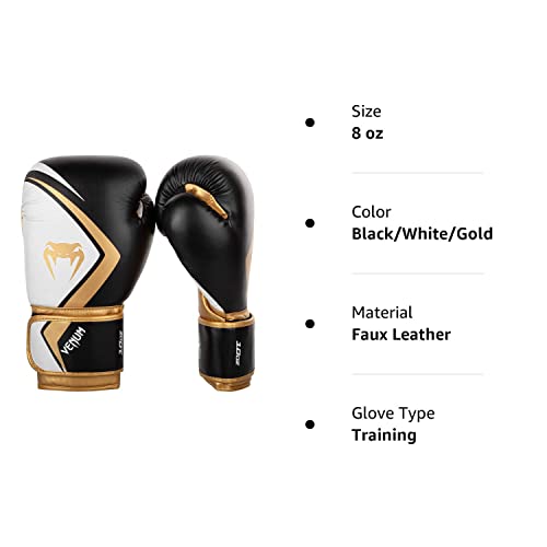 Venum Boxing Gloves Contender 2.0 - Black/White-Gold - 10Oz, Black/White/Gold, 10 Oz #TOP5