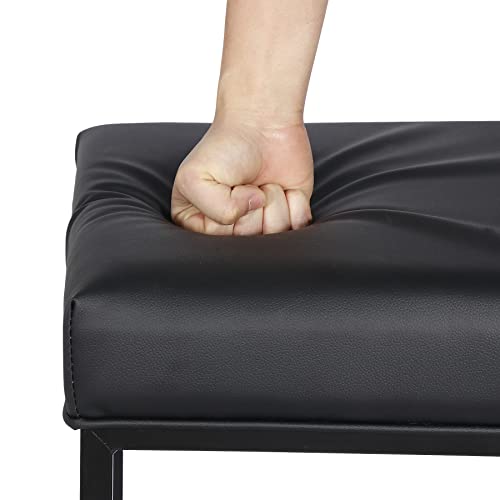 Junglea 24" Counter Height Stools Set Of 4 Backless Bar Stools With Upholstered And Metal Steel Frame For Kitchen Counter Home Bar, Black #TOP5