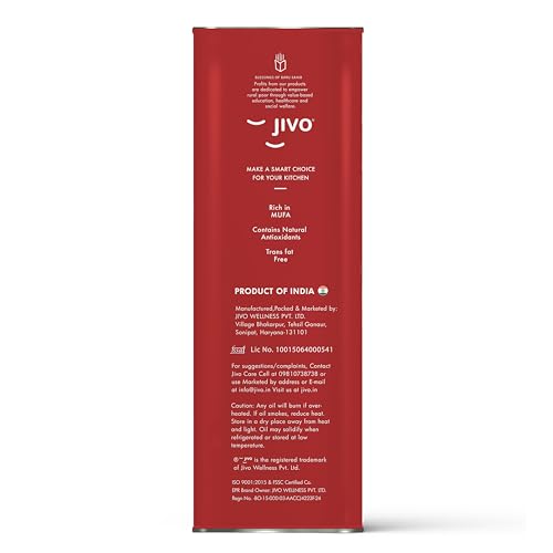 Image of JIVO First Pressed Yellow Mustard Oil 5L | Pili Sarson Oil for Cooking | Chemical-Free Edible Oil for Deep Frying & Roasting | Omega-3 PUFA, Tocopherols & Added Vitamins A & D for Diverse Cuisines-