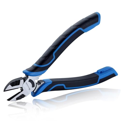 SPEEDWOX Pinze multifunzione da 6 pollici Pinze multiuso da taglio diagonale Pinze multiuso Pinze a filo tagliafili Pinze di taglio laterale di precisione Taglierina a filo diagonale con spelafili e