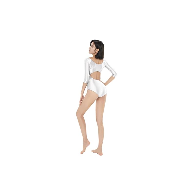 AMORESY-Urania-Series-one-Piece-Swimsuit-Shiny-Half-Sleeve-Fashion-Sun-Protection-Belly-Covering-as1-Alpha-xl-Regular-Regular-White-XL