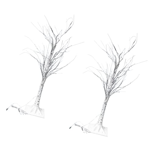 NUOBESTY 2pcs Birch Tree Decorative Lamp White Branches for Living Room Night Lamp Tree Shape Light