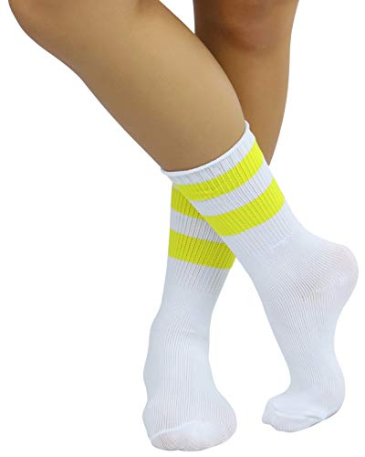 Image of ToBeInStyle Women's Acrylic Ankle Hi With Double Stripe Top Crew Fun Athletic Socks