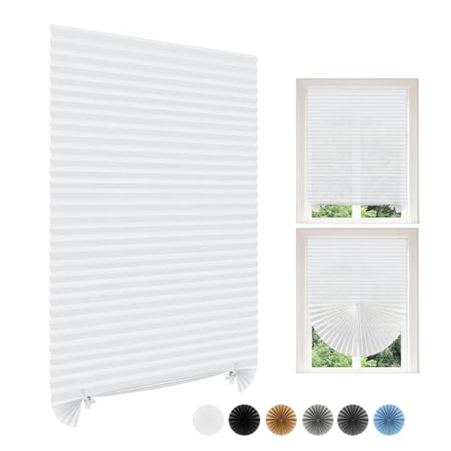 La mejor comparación de Persianas de Papel disponible en línea. 44 Persianas de papel temporales para ventana, filtrado de luz, sin taladro, cortadas a medida, persianas plisadas autoadhesivas, sin cables, para cocina, baño, puertas (1, blanco,...