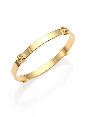 Tory Burch Logo Station Bangle Bracelet - Gold