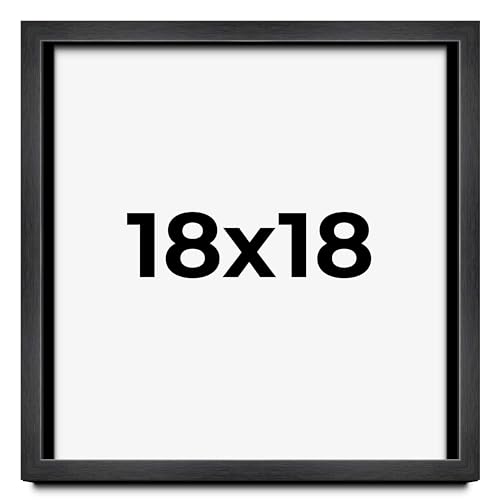 18x18 Shadow Box Charcoal Black Frame Display Case Solid Wood Picture Frame | 1
