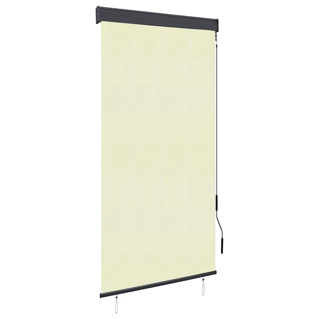 Store Roulant d'extérieur crème 80 x 250 cm en Polyester avec revêtement PA, manivelle 1,21 m, Protection Solaire pour Balcon, terrasse, Jardin, intimité et Confort