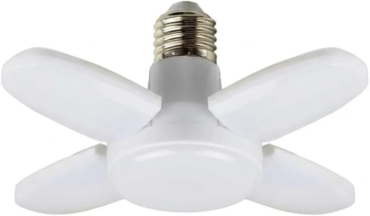 30 Watt 4 Kollu Pervane Led Ampul, Katlanabilir Fan Tipi Tavan Lambası, 6500K Beyaz Işık, 3250 Lümen, E27 Duy Uyumlu, Enerji Tasarruflu Atölye ve Oda Aydınlatması [Enerji Sınıfı F]