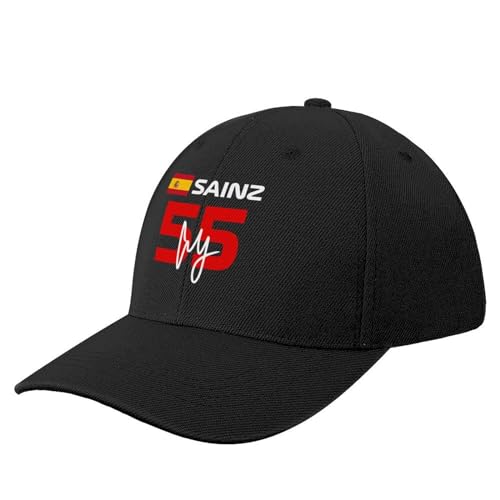 WVVCXCC Unisex y de Moda F1 2022 Carlos Sainz 55 Gorra de béisbol Gorra Militar Vintage Sombreros de Hombre Hombre Deportes de Mujer Regalos al Aire Libre