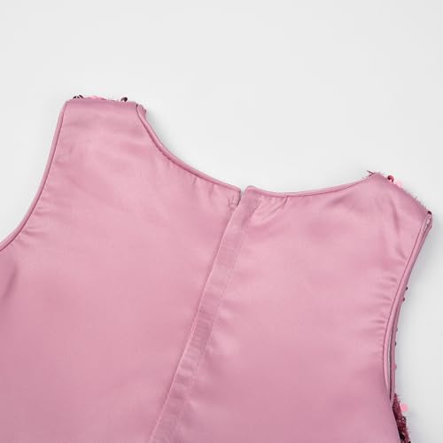 Uhnice Flower Girl Sequin Dress Sleeveless Tulle Dress for Wedding Birthday Party4