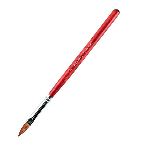 Focuses Acrylic Nail Brush Redwood 100% Pure Kolinsky Sable Professional salon Nail Art Brush (6#)