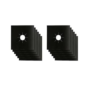 Lioggyet 12x Wiederverwendbare Gasherd Abdeckungen Antihaftbeschichtung