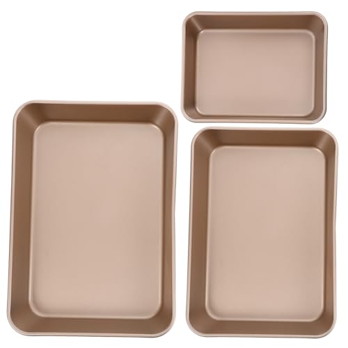 ABOOFAN 3pcs Baking Pan Nonstick Deep Bakeware Rectangle Pans for Lasagna Casserole Cookies Bread Stylish Finish Versatile Oven Use