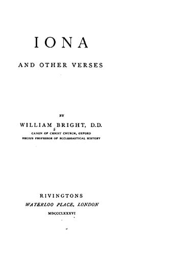 Iona and Other Verses 1517218276 Book Cover