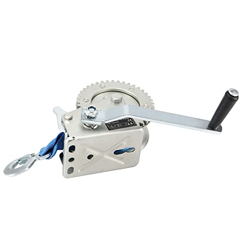 Winche manual JEUIHAU 1200 lbs con correa azul 23 pies miniatura 7