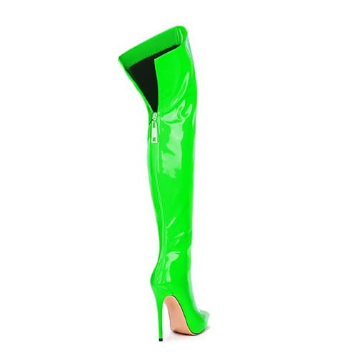 Image of Thigh high boots for women striped Back zipper Burgundy Zebra Print Over the knee Sexy gold white pointed toe Cow Print leopard Magenta stiletto heel