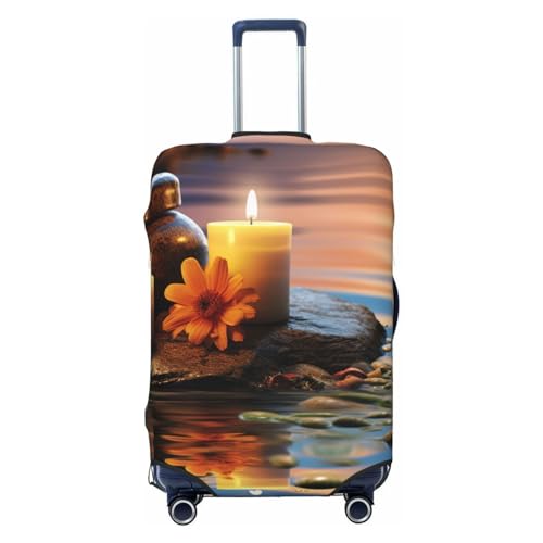 Housse de bagage bougies et pierres de méditation élastique noire pour valise 18-32 pouces