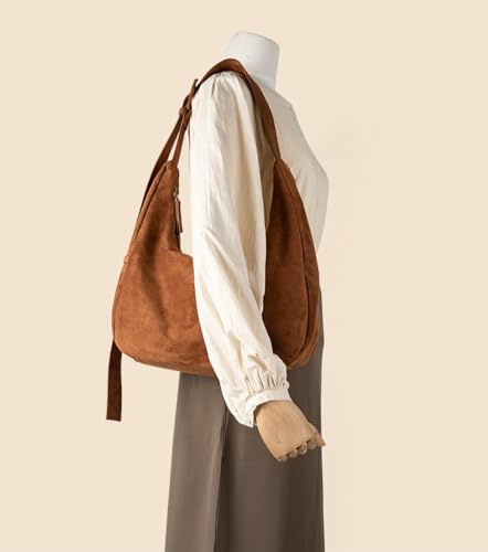 Retro Suede Purse Tote Handbag Hobo Bags for Women Slouchy Hobo Bag Fall Purse Shoulder Bag College Travel 20254