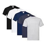 Fruit of the Loom Original Lot de 5 t shirts pour homme, L