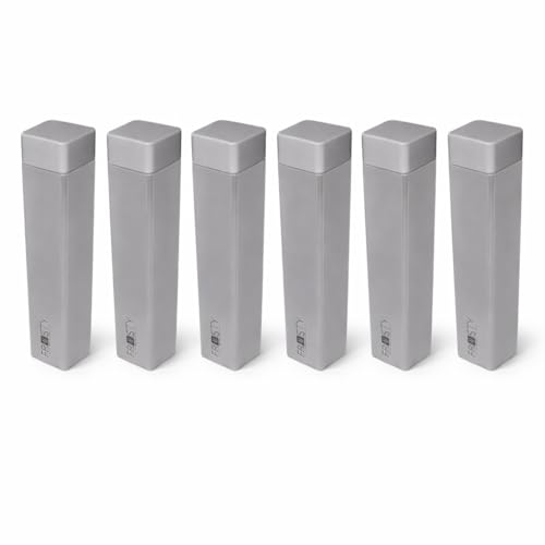 Image of Frosty Square Fridge Water Bottles Set of 6 | 1 Litre BPA Free Plastic Fridge Bottles | Slim Refrigerator Water Bottle Set for Home & Office | Gym Bottle | Kitchen (BABY PINK) (GREY)